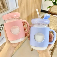 300ml portable simple drink water straw bottle cup plastic for baby kids children student boy girl creative gift wholesale