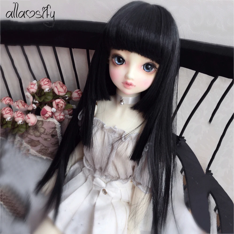Парик Allaosify для шарнирной куклы SD длинные прямые коричневые волосы 1/3 1/4 1/6 1/8