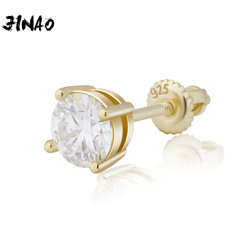 

JINAO D color 925 Moissanite Boucle Oreille Femme 3mm/4mm/5mm/6.5mm Moissanite Korean Fashion New Boutique Jewelry For Women