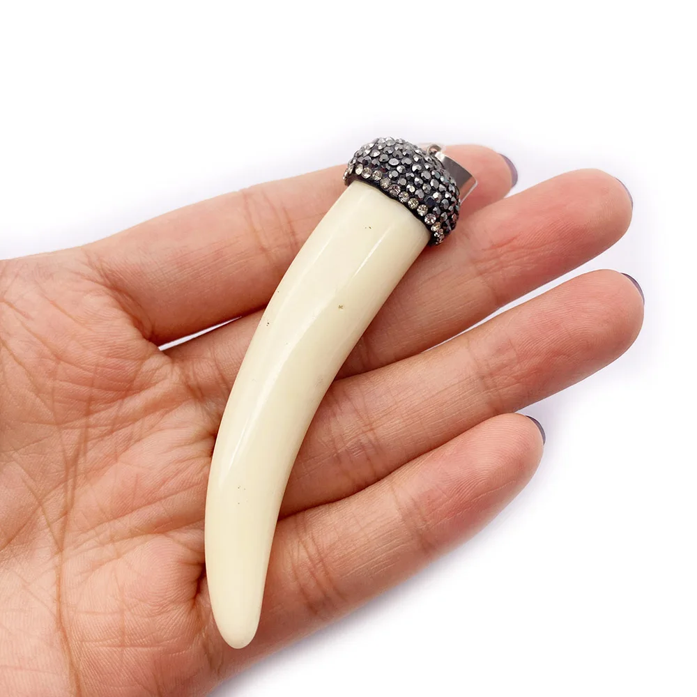 Подвеска из смолы в форме кости быка Чили подвеска стиле ретро с черными