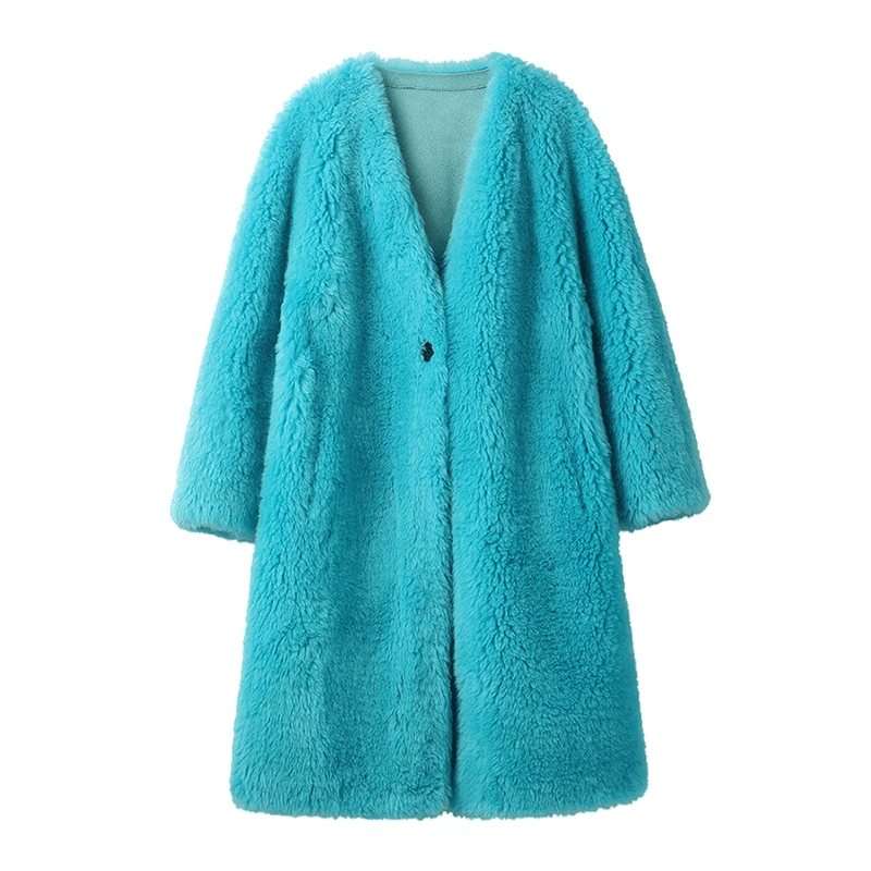 Online Winter Weibliche Herbst Echt Pelzmantel Frauen Kleidung 2020 Koreanische Vintage Schafe Lammfell Wolle Jacke Tops Manteau Femme 19939