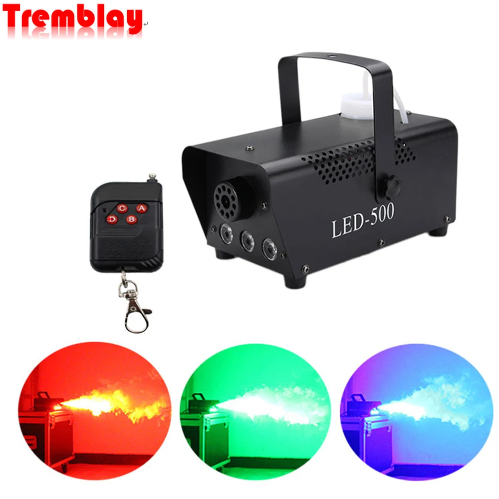 fast shipping disco colorful smoke machine mini LED remote fogger ejector dj Christmas party stage light fog machine