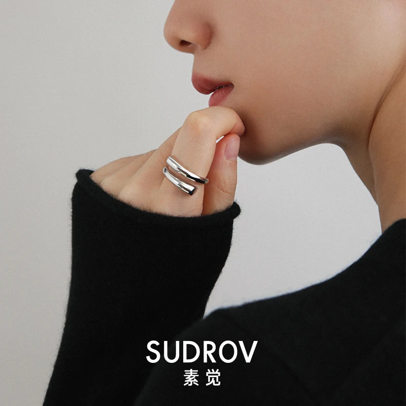 

Sudrov 2020 New Special-Interest Design Openning Silver Ring Female Fashion Temperament Wild Index Finger Ring Fashion Ring