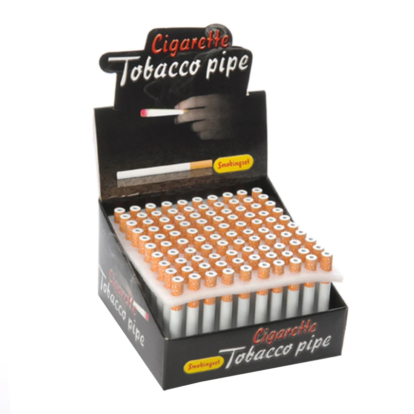 100 шт. металлическая алюминиевая переносная травяная табачная трубка в виде