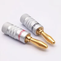 2pcs new 4mm plugs gold plated musical speaker cable wire pin banana plug connectors gd amp speaker banana plug connector