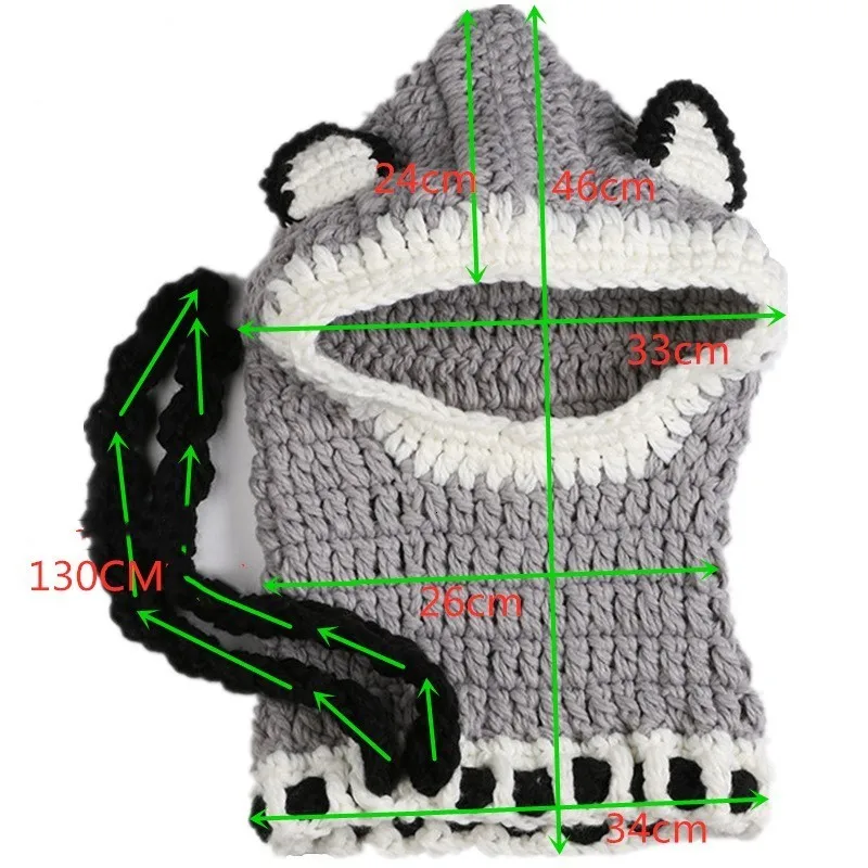 Manual Knitting Girls Keep Warm Coarse Wool Hat Cartoon Seven kinds Fox Weave Hat Kitty Squirrel Little Bear Rabbit Cloak Hat