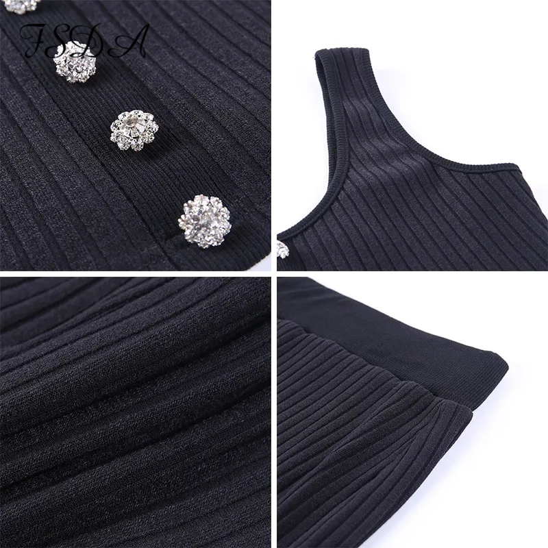 Летний женский комплект FSDA 2020 года короткий топ без рукавов на пуговицах и