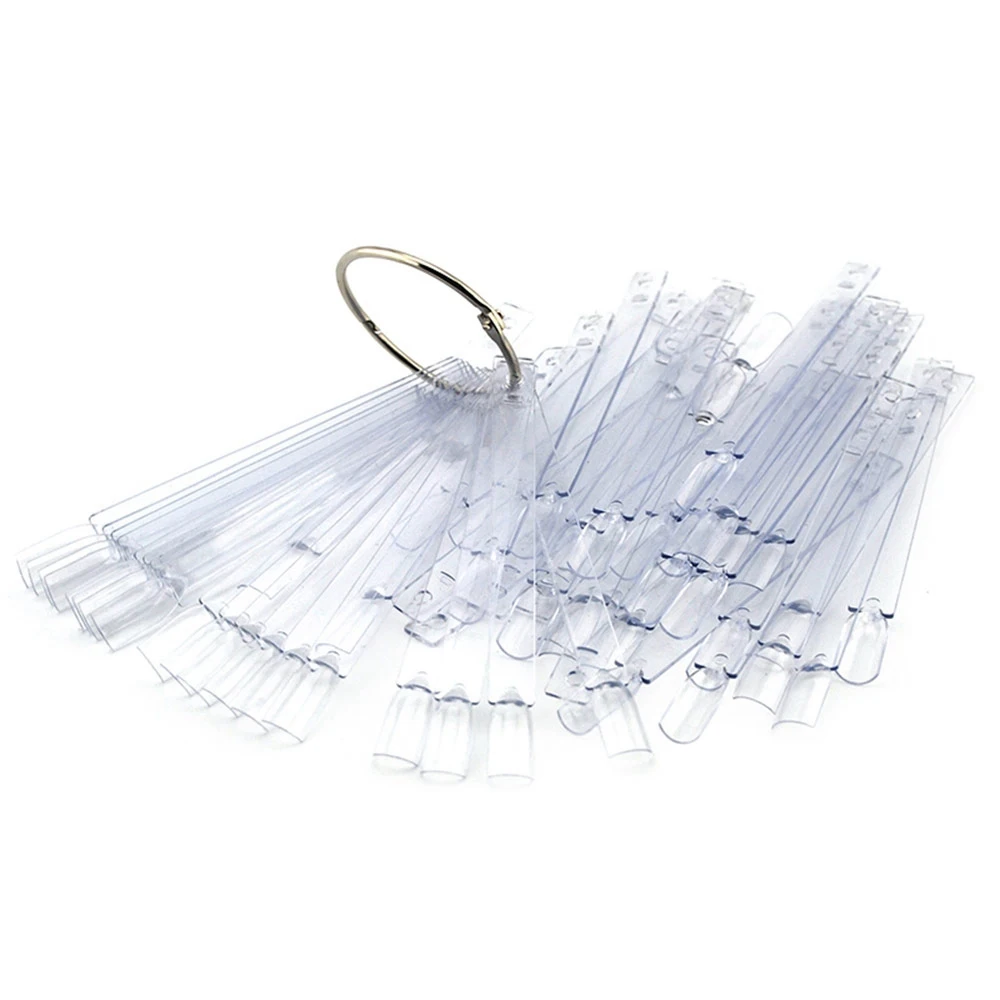 Clear HOTSALE 50 советы/packIvory White Пластиковые Flase Nail Art Советы Стик Показать Практика Вентилятора Совета& Nail Art Display прозрачный цвет - Цвет: Clear