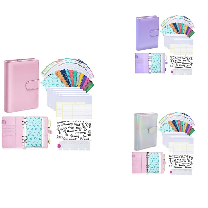 

Cash Budget Envelopes Set, Notebook Cash Envelopes for Budgeting, A6 Binder Envelopes for Money Saving Bill Organizer