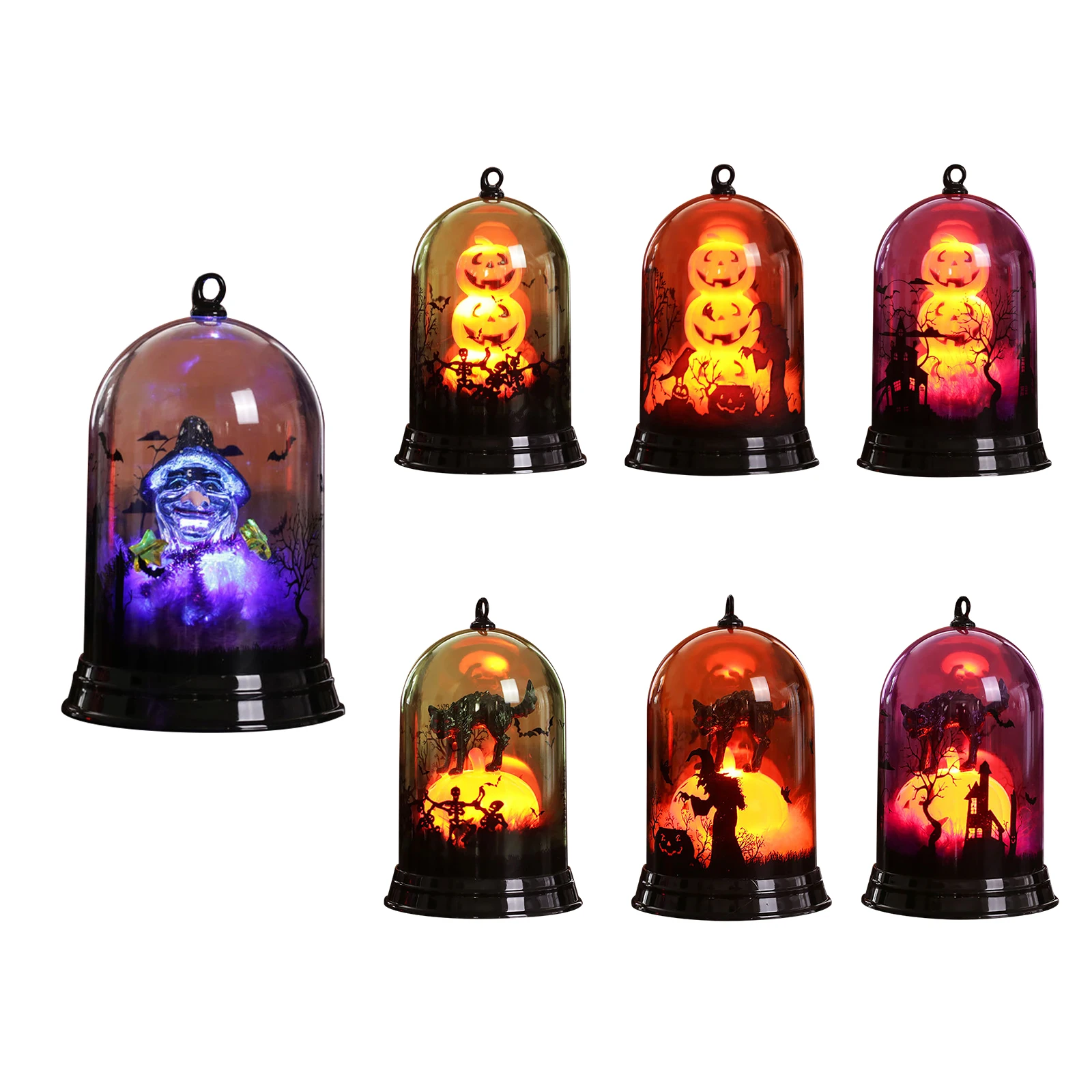 

Horror Pumpkin Lamp Ornaments Halloween Hanging Plastic Crafts Hanging Art Crafts for Ghost Festival Lighting Decor