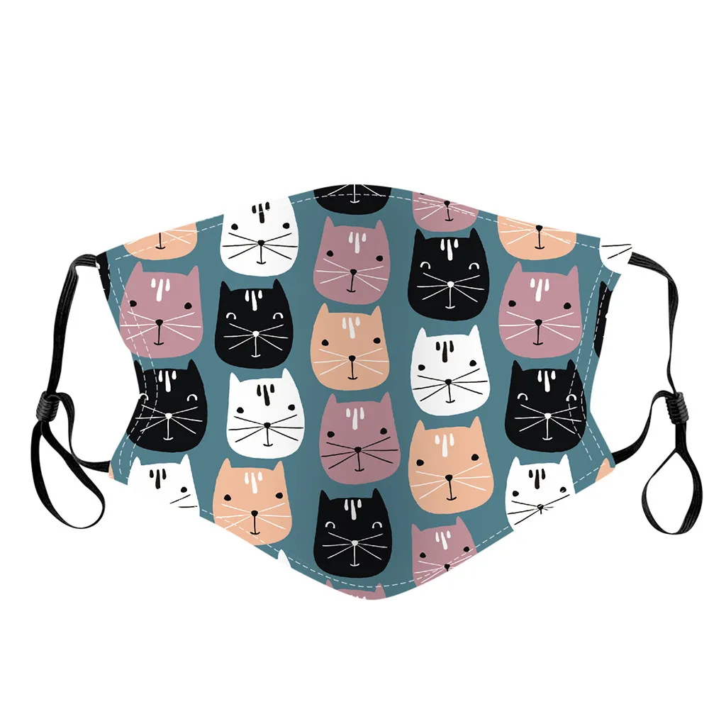 

Gift PM2.5 Filter Papar 5pcs face mask for children cotton cartoon elastic mouth mask washable reusable children's mask