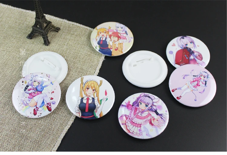 1 шт. 58 мм Kobayashi-san Chi no Maid Dragon KannaKamui супер милые девушки косплей использовать DIY значки акриловые значки брошь