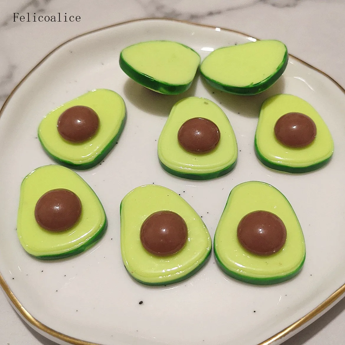 

10pcs Fruit Slime Kit Resin Avocado Charms Supplies Cute Kawaii Accessories DIY Filler Decoration for Fluffy Cloud Slime