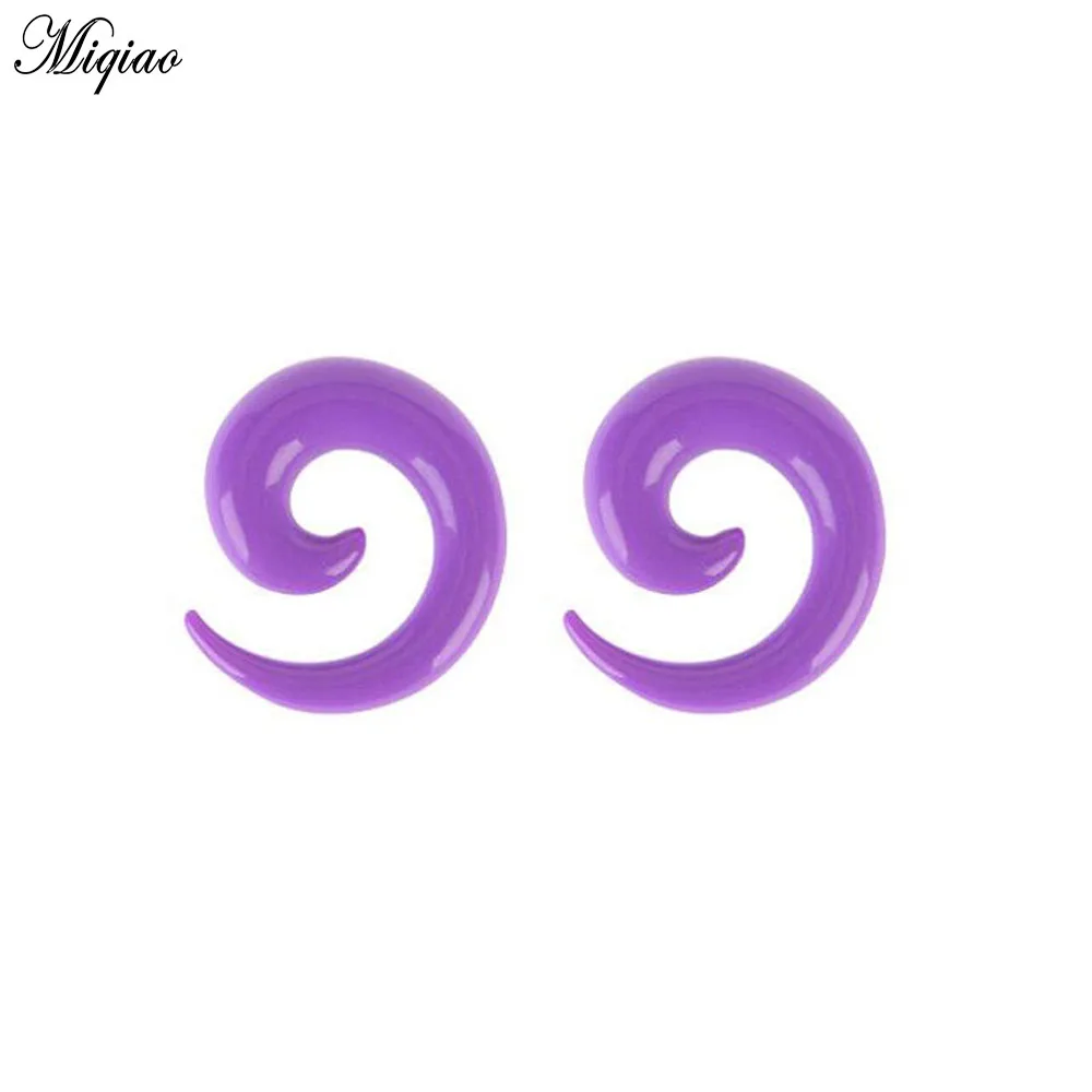 Miqiao 2 Pcs Piercing Accessories European and American Acrylic Black Snail Ear Expander Multi-color Optional Hypoallergenic | Украшения и