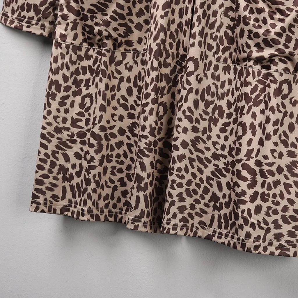 

KANCOOLD coats Long Sleeve Cardigan Casual Leopard Print Pockets Loose Outwear fashion new coats and jackets women 2019Sep28