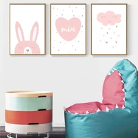 cartoon rabbit cloud heart canvas decorative painting poster picture album photo home decor wall art room decoration accessories