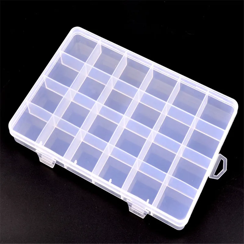 10/28 слотов Прозрачный Пластиковый пустой ящик для хранения ногтей Инструменты из