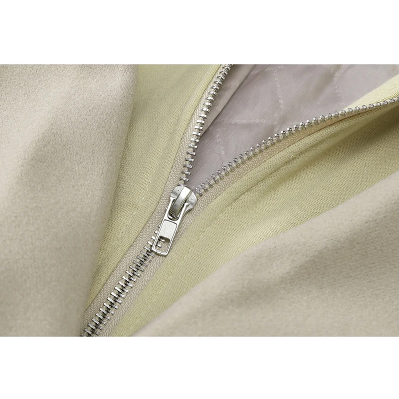 

Fake Two Piece Hoodies Long Woolen Coat Women Solid Warm Thicken Zipper Button Winter 2020 Casual Loose Female Trench Outwear