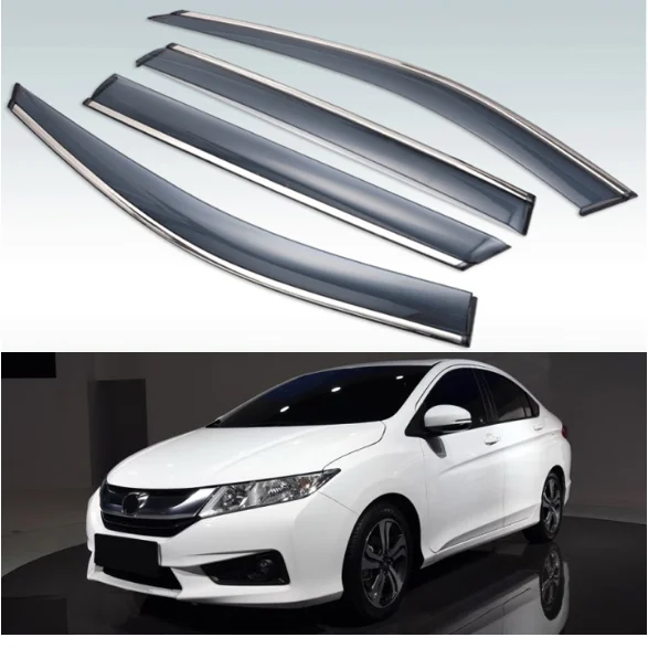 

4 шт., пластиковые наружные дефлекторы для окна Honda CITY 2015-2018
