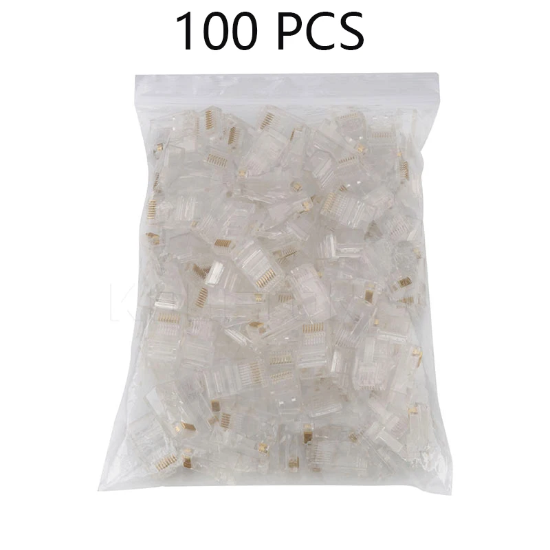 50/100 шт. модульный разъем 8P8C RJ45 для сети CAT5 LAN профессиональный и