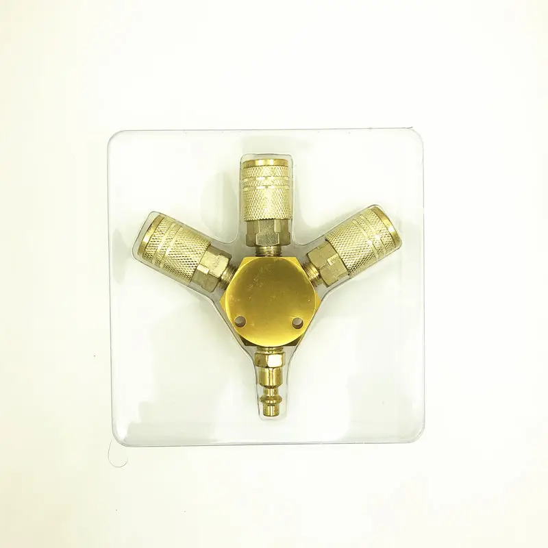 

1/4''NPT Quick Connector American Style 3-WAY MANIFOLD Coupler Air Hose Coupling Pneumatic Tools US Type