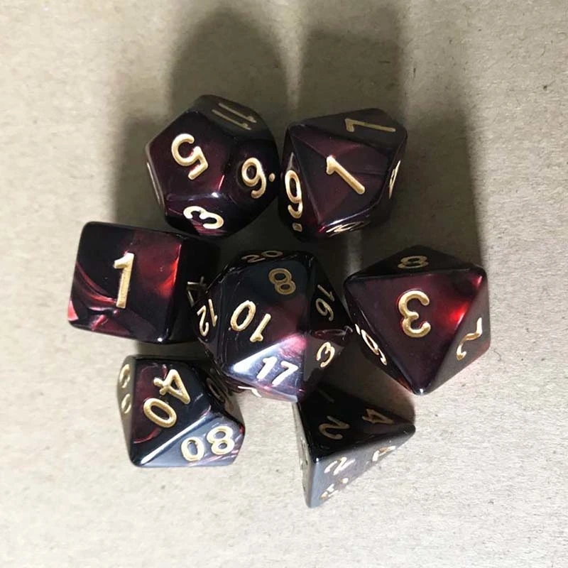 49 шт. акриловые кости многогранные настольные игры цифровые игральные