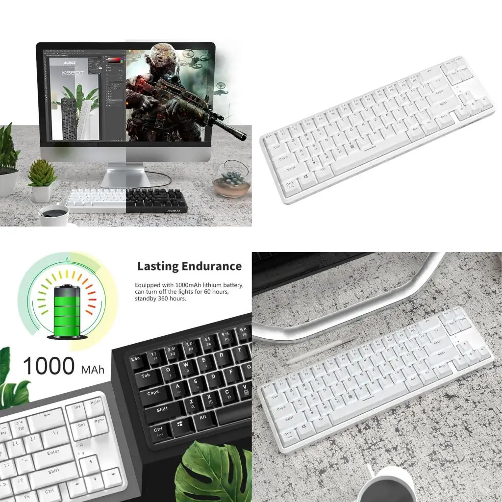 Игровая механическая клавиатура Ajazz K680T 68 клавиш беспроводная Bluetooth/тип c