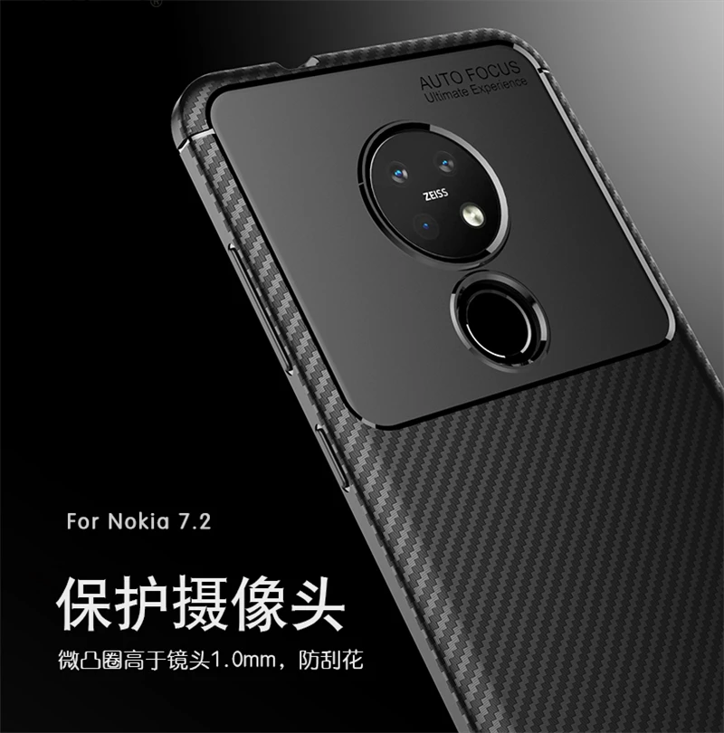 for nokia 7 2 case capa shockproof bumper carbon fiber business tpu case for nokia 7 2 cover nokia 7 2 6 2 2 2 2 3 3 2 c1 fundas free global shipping