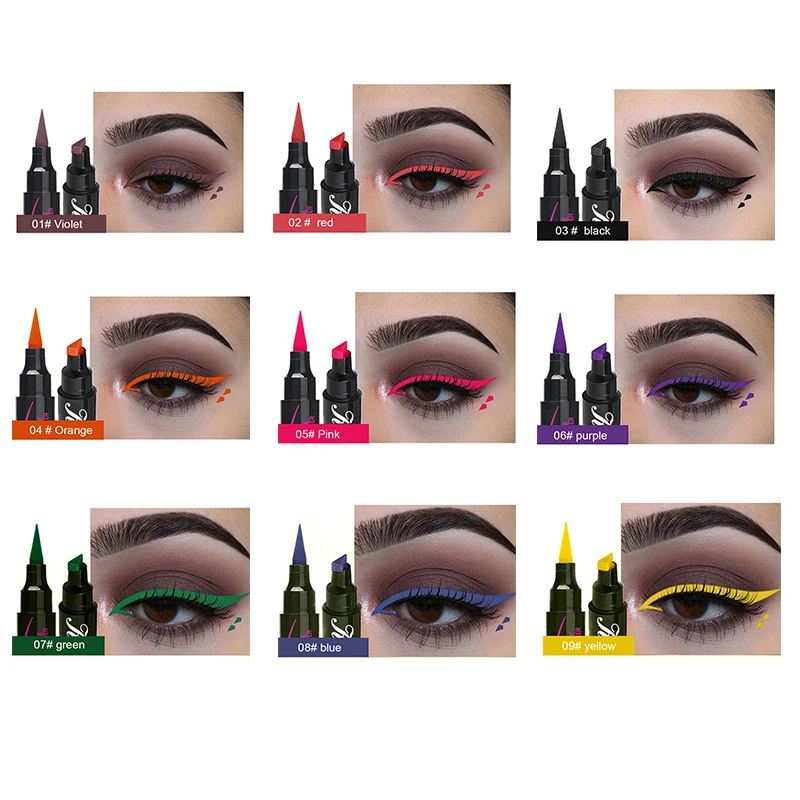 Длительный Водостойкий карандаш для глаз против пятен с двумя головками