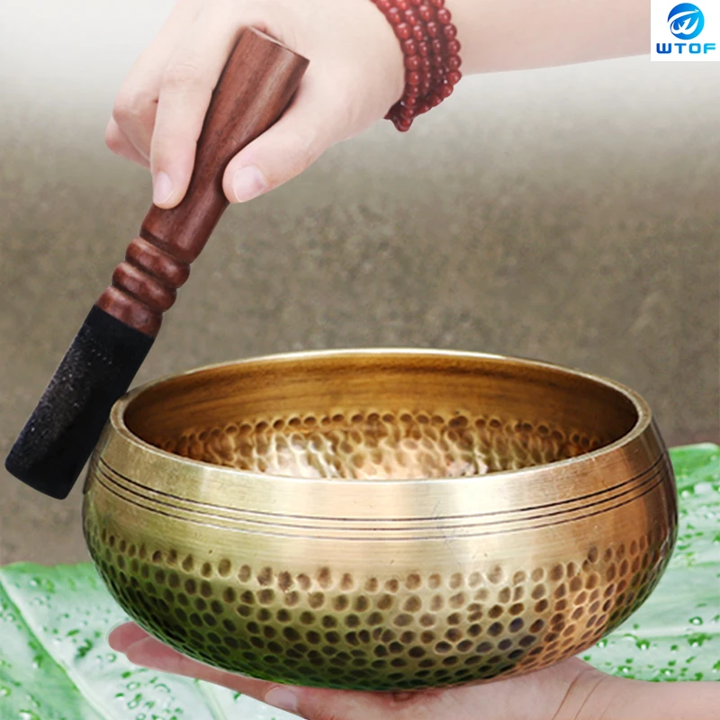 

Тибетская чаша ручной работы из Непала, Будда, чаша для йоги, медитации, пения, Латунный Колокольчик, ремесло, музыкальная терапия, тибетская...