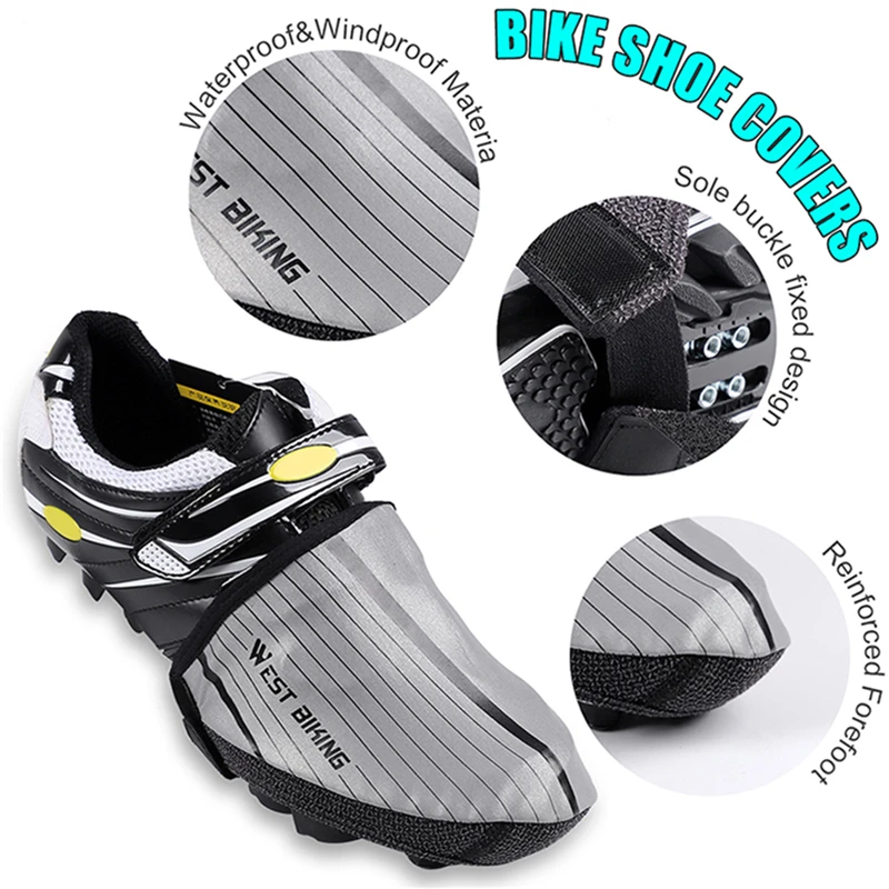 

Bicycle Overshoes Waterproof MTB Bike Shoes Cover Cycling Half Foot Reflective Rain Windproof Bike Shoes Covers