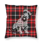 Шотландская собака-терьер на красной и черной шотландской клетке стандартная шотландская подушка для домашних животных чехол для украшения дома Чехол для дивана