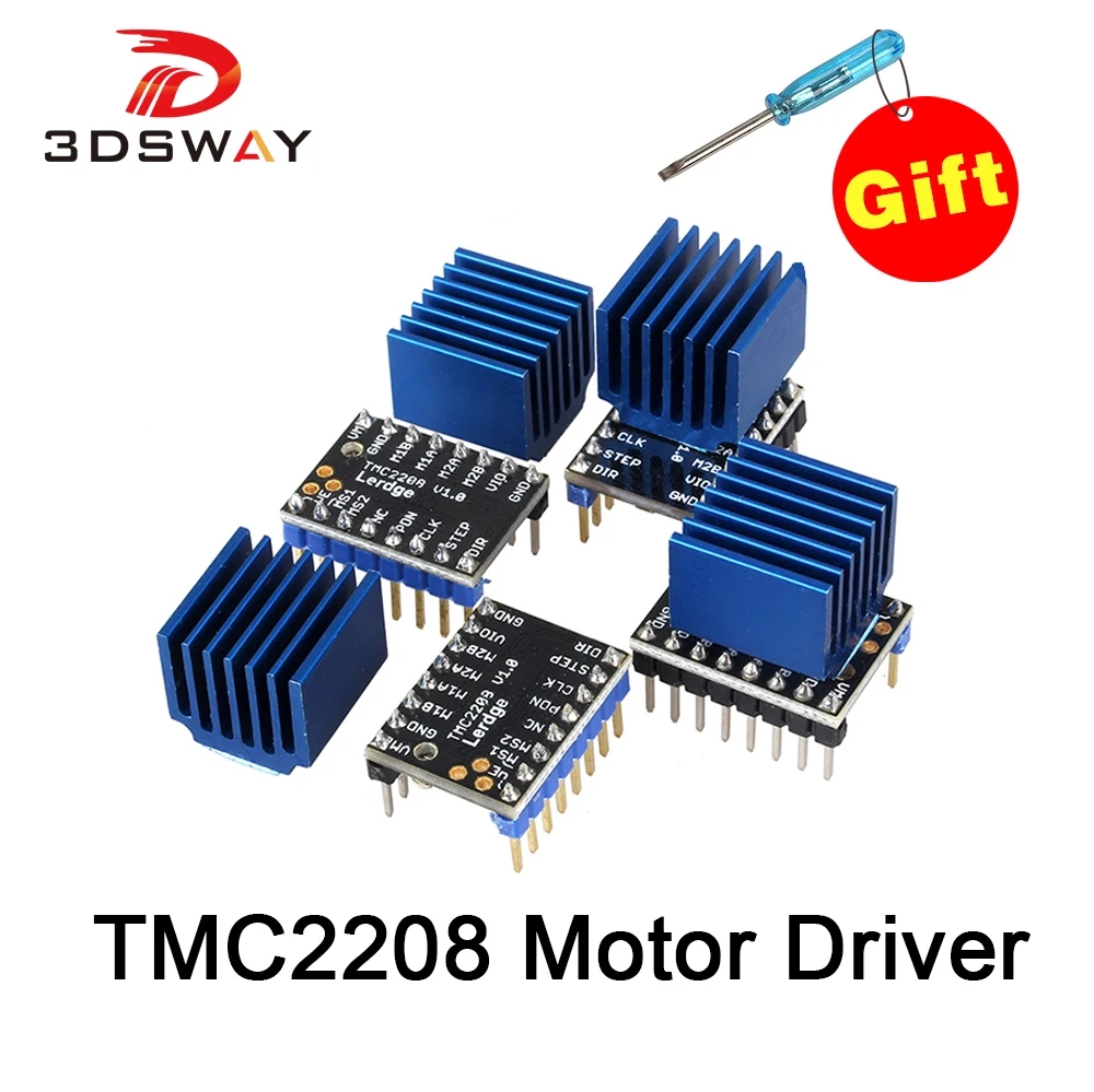 Драйвер шагового двигателя Lerdge TMC2208 для 3D-принтера, 4 шт./лот, сменный радиатор TMC2100