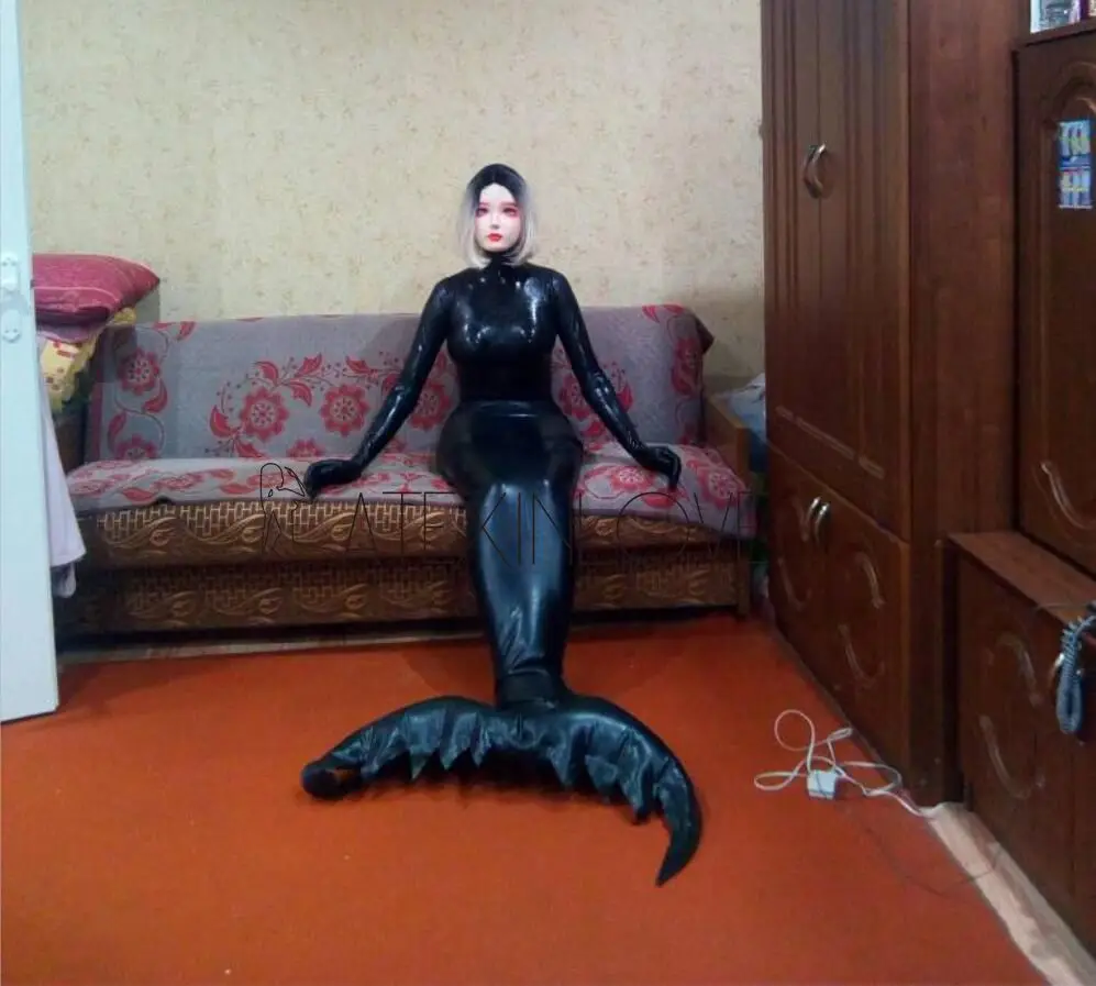 Сексуальный черный латексный надувной хвост русалки|inflatable latex|latex inflatableinflatable t |