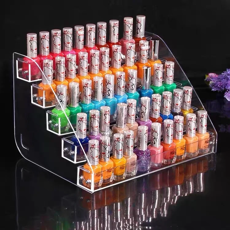 

2/3/4/5/6/7 Layer Nail Polish Display Rack Transparent Cosmetic Varnish Display Rack Essential Oil Bottle Storage Box Storage