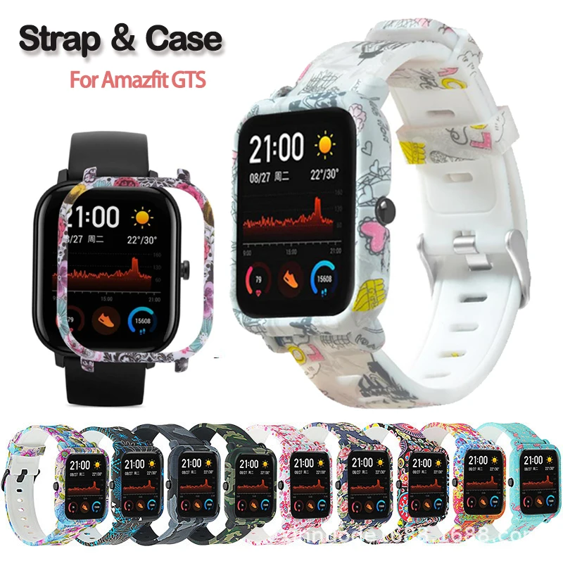 20mm Silicone Wrist Strap for Huami Xiaomi Amazfit GTS  Smart Watch Protective Case Cover PC Shell