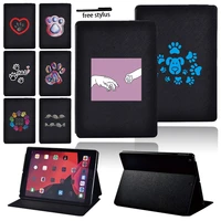 for ipad 2021 9th gen case ipad 7th 8th gen 10 2 inch foot prints series tablet leather flip cover for ipad air 3 pro 10 5 inch