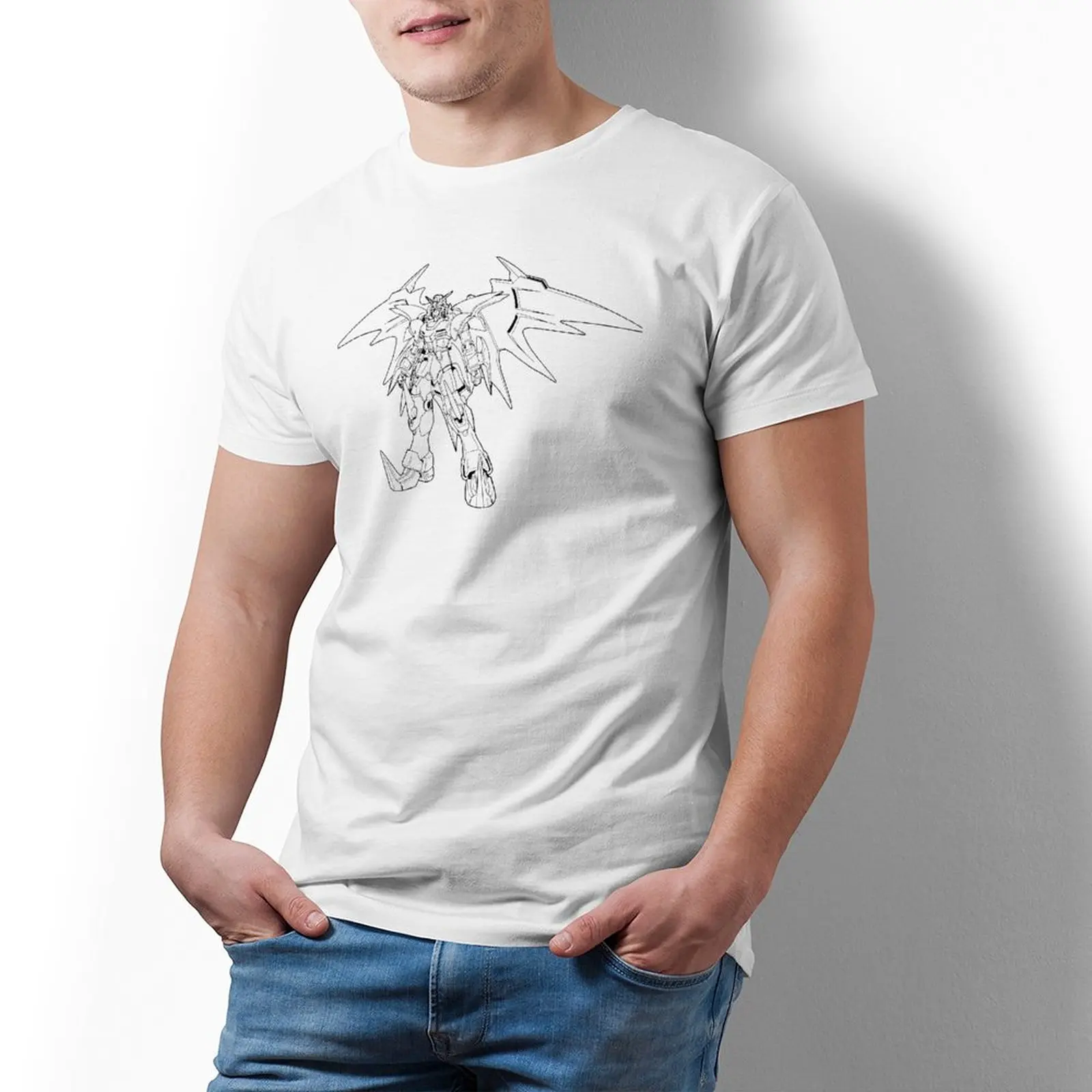 

Bandai Gundam XXXG-01D2 Deathscythe D-Hell EW Vers T Shirt Manga Short Sleeves Fun T-Shirt Graphic 100 Cotton Tee Shirt Men