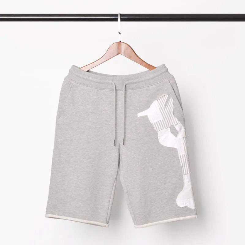 

THOM 2021 TB men's summer casual shorts vintage patchwork short pants men fashion hip pop style cotton shorts for male gray