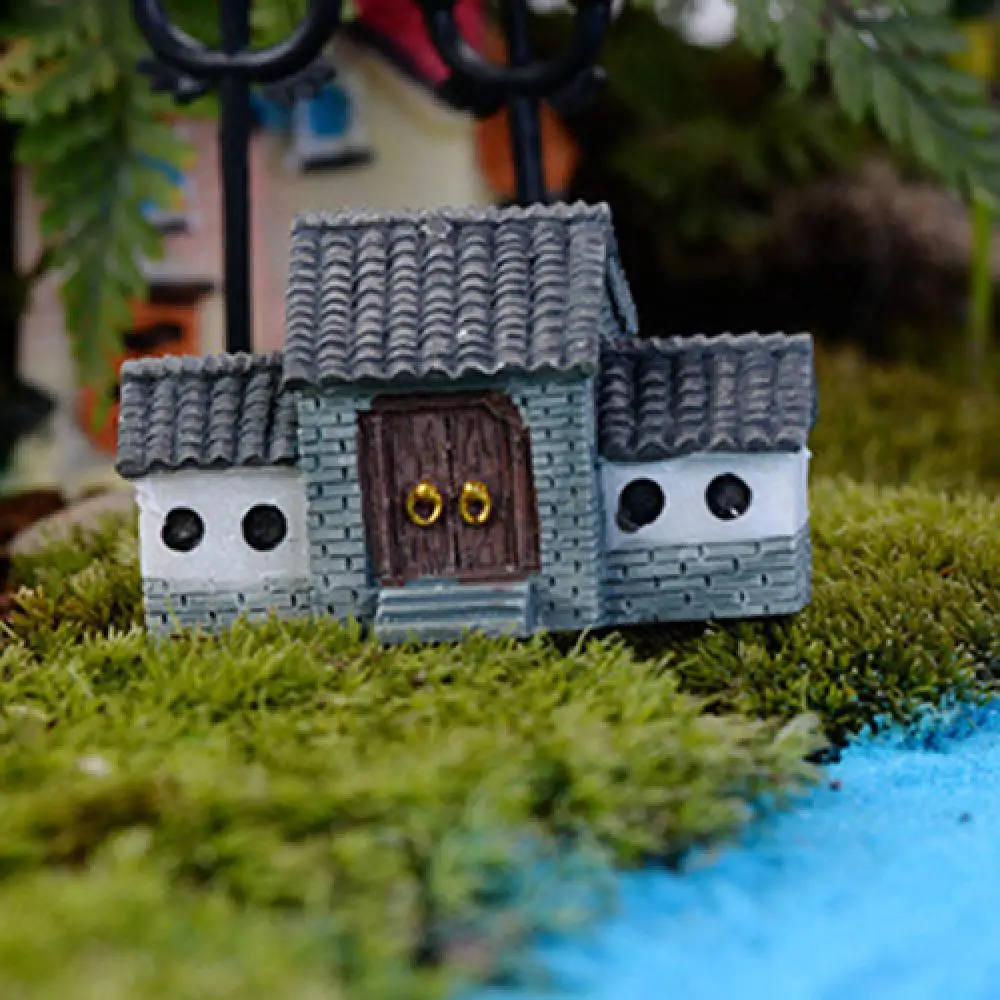 chinese antique mini house retro building micro fairy garden figurines miniatures vintage home decor ornaments diy free global shipping