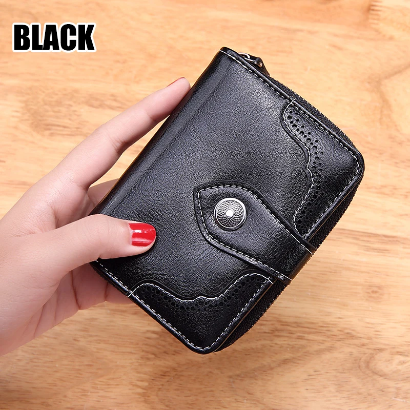 

New Fashion Women PU Leather Simple Small Purse Card Holder Hasp Wallets Female Short Slim Purse Money Clip Good Quality