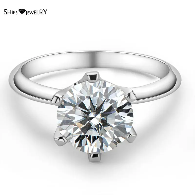 

Кольцо женское из серебра 100% пробы, 3 карата, D, 925