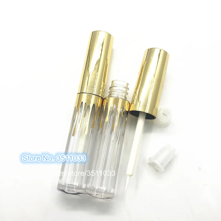 100 шт. 2 5 мл милый Золотой тюбик для блеска губ прозрачная пустая туба маленькая