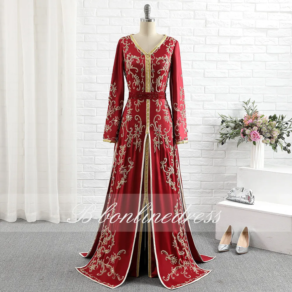 Bbonlinedress марокканские Caftan вечерние платья с бусинами ручная работа мусульманское