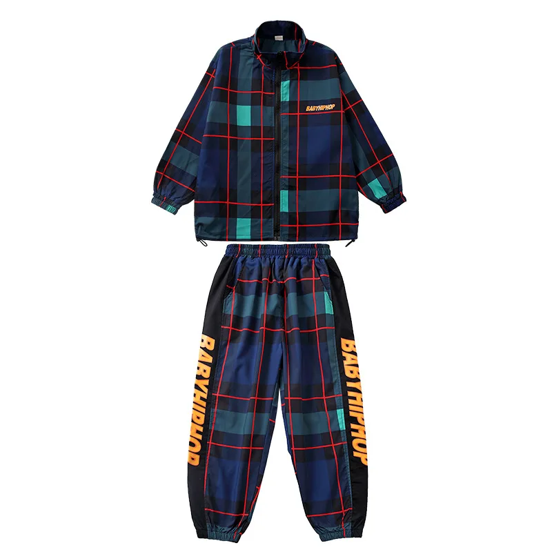 

2021 Jazz Dance Costumes Kids Fashion Hiphop Rave Outfit Child Street Dance Practice Wear Stitching Stage Performance Clothing