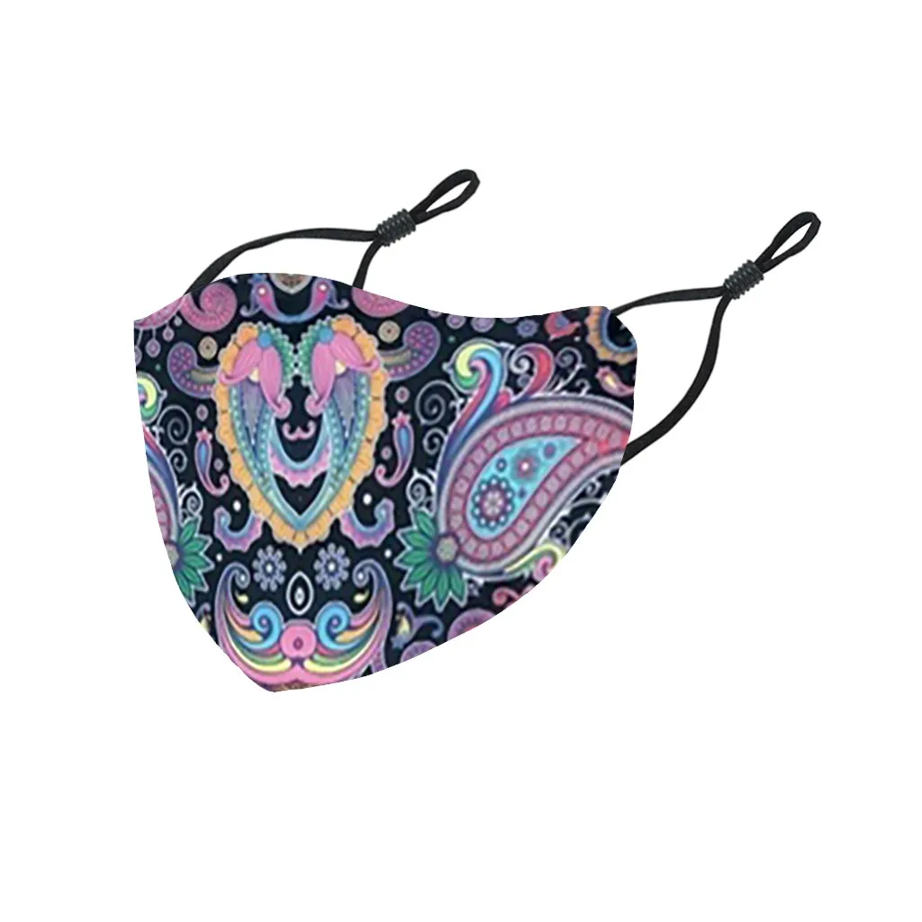 

1pc Fashion Jacquard Print Filter Face Mask Reusable Washable Face Mask Windproof Mouth-muffle Mask(not include filter) 208