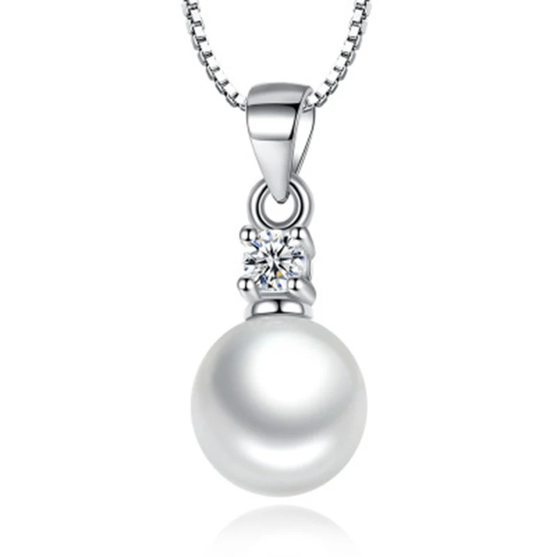 

VINY Pearl Pendant Real 925 Sterling Silver Necklace For Women 2021 Trend Naszyjnik Bijoux Femme Choker Necklace Collares Bijoux