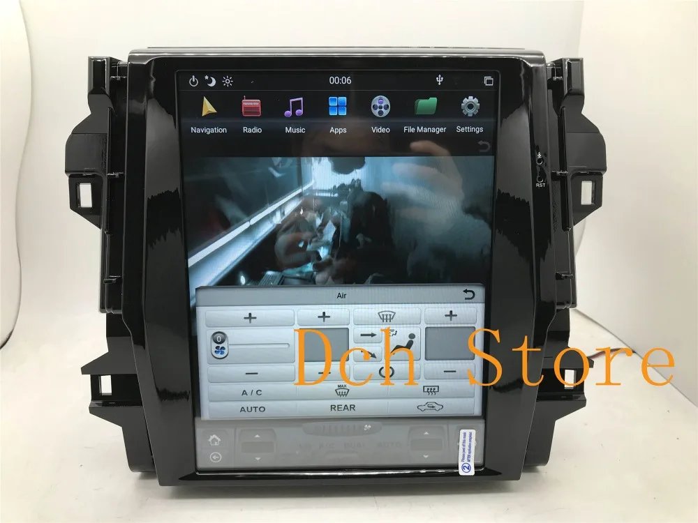 12,1 дюймов вертикальный tesla стиль Android 8,1 автомобильный dvd-плеер gps для Toyota Fortuner для авто AC px6 carplay
