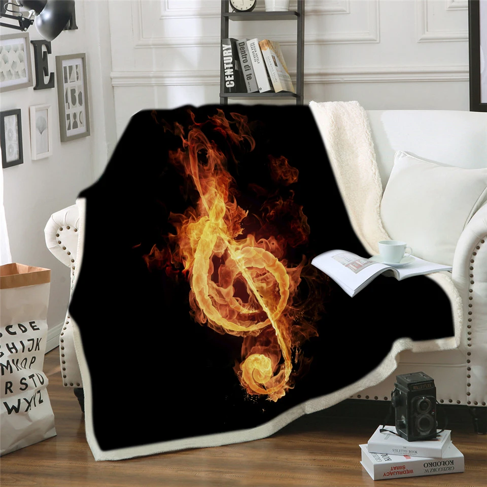 Современное одеяло ручной работы красная роза на пианино с музыкальными нотами