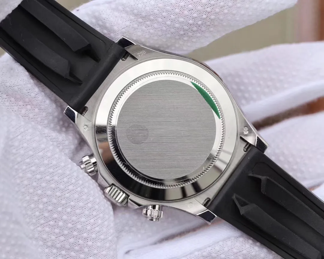 

Classic New Men Automatic Mechanical Watch Sapphire Black Rubber Stainless Steel Blue Grey Dial Ceramic Bezel 40mm AAA+